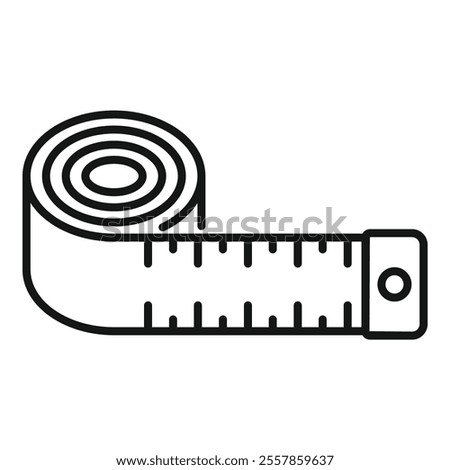 Measuring tape icon representing the concept of taking measurements for construction or tailoring
