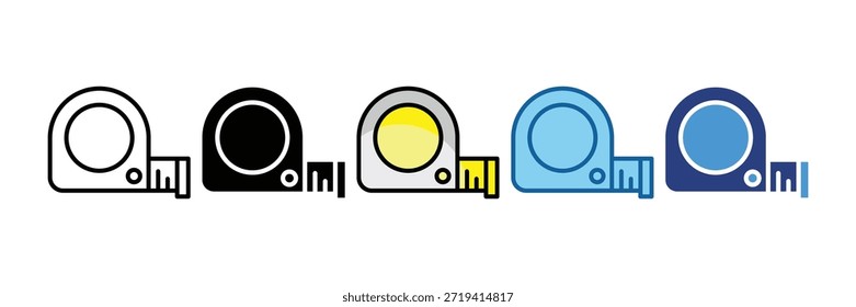 Conjunto de iconos de cinta de medición Colección de estilo múltiple