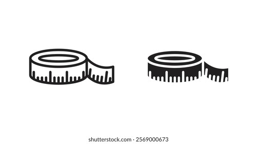 Measuring tape icon set vector graphics designs