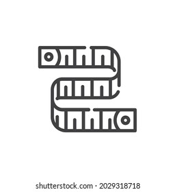 Measuring tape icon. Sewing meter.
