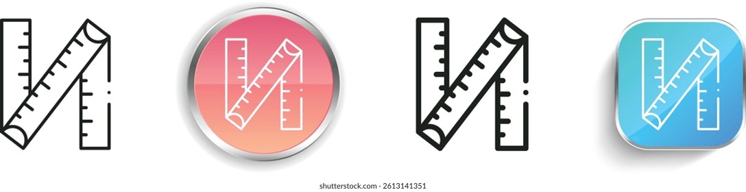 measuring tape icon. Thin Linear, Regular and Button Style Design Isolated On White Background