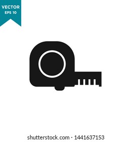 measuring tape icon in trendy flat style 