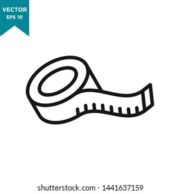measuring tape icon in trendy flat style 