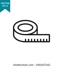measuring tape icon in trendy flat style 