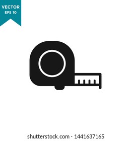 measuring tape icon in trendy flat style 