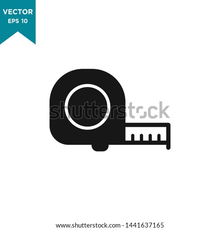 measuring tape icon in trendy flat style 