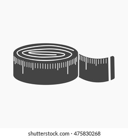 Measuring tape icon of vector illustration for web and mobile