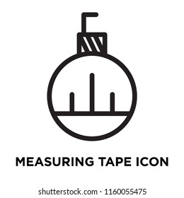 Measuring tape icon vector isolated on white background, Measuring tape transparent sign , line symbol or linear element design in outline style