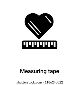 Measuring tape icon vector isolated on white background, logo concept of Measuring tape sign on transparent background, filled black symbol