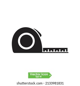 Icono de cinta de medición en vector. Logotipo