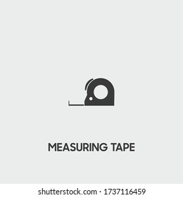 icono de medición de cinta. medir el vector de cinta en fondo gris