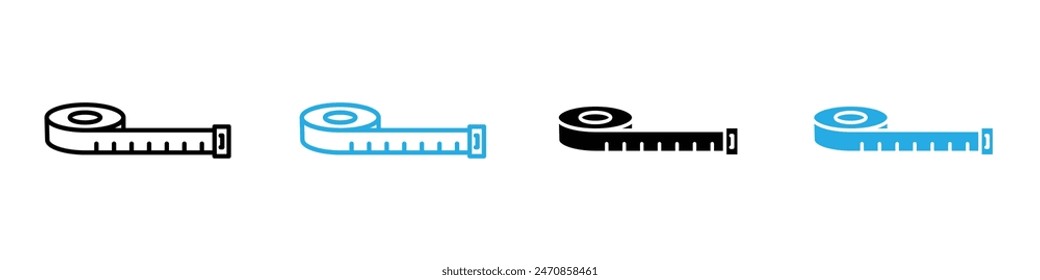 Measuring tape icon vector set collection for web