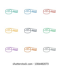 measuring tape icon white background. Editable line measuring tape icon from fitness. Trendy measuring tape icon for web and mobile.