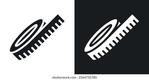 Measuring tape icons in flat syle