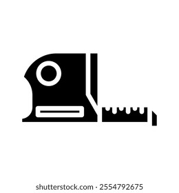 Measuring tape isolated glyph vector icon