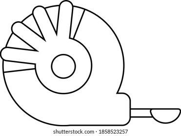 Measuring tape isolated on a white background. Tape measure, centimeter tape. Colorful measuring tool. Picture for coloring. Outline.