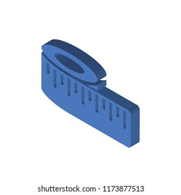 Measuring tape isometric left top view 3D icon