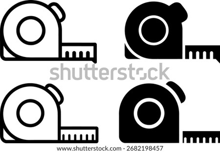 Measuring Tape Line Art Design Element for Construction and Carpentry Projects