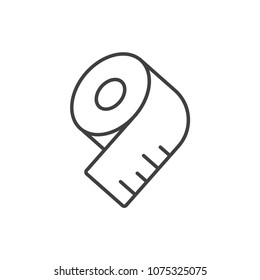 Measuring tape line icon.