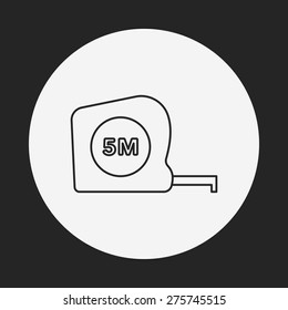 Measuring tape line icon