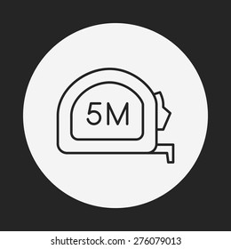 Measuring tape line icon