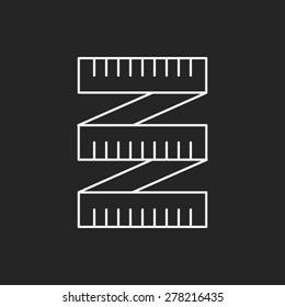 measuring tape line icon