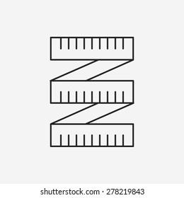 measuring tape line icon
