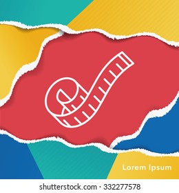 measuring tape line icon