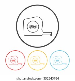 Measuring tape line icon