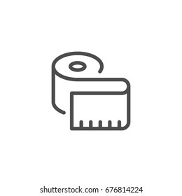 Measuring tape line icon