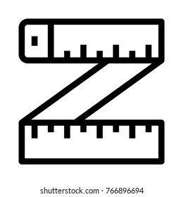 measuring tape line icon
