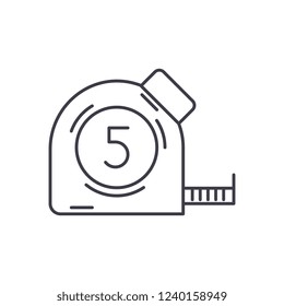 Measuring tape line icon concept. Measuring tape vector linear illustration, symbol, sign