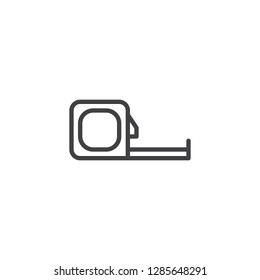 Measuring tape line icon. linear style sign for mobile concept and web design. Tape measure outline vector icon. Roulette construction symbol, logo illustration. Pixel perfect vector graphics