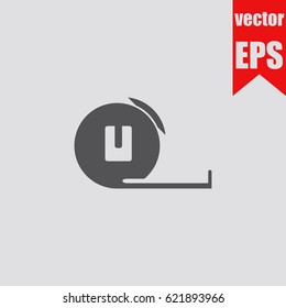 Measuring tape line icon sign symbol isolated in flat style.Vector illustration.