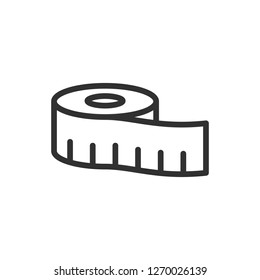 measuring tape. linear icon. Line with editable stroke