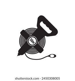 Measuring tape logo icon design vector illustration design template