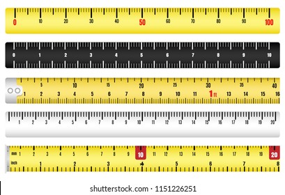 Measuring Tape. Measurement Ruler Tape Isolated On White Background, Ruler Metre Tool, Vector Illustration