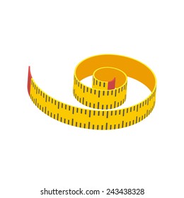 Measuring tape, modern flat icon with long shadow