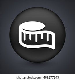 Measuring Tape on Black Round Button