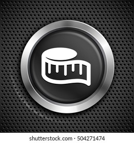 Measuring Tape on Black Round Button