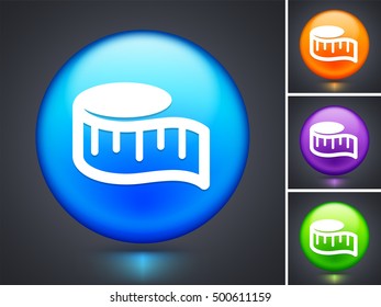 Measuring Tape on Blue Round Button