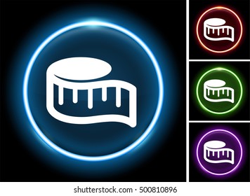 Measuring Tape on Glow Round Button
