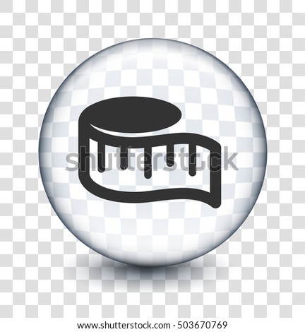 Measuring Tape on Transparent Round Button