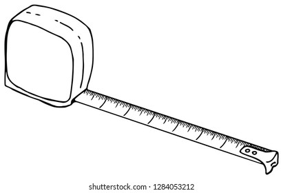 Measuring Tape Outline - Drawn Vector