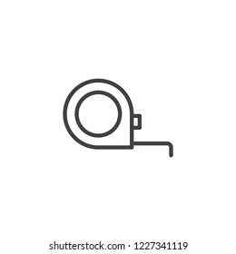 Measuring tape outline icon. linear style sign for mobile concept and web design. Roulette construction ruler simple line vector icon. Symbol, logo illustration. Pixel perfect vector graphics