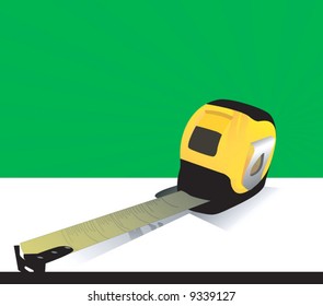  measuring tape placed on a white surface keeping tape extended	