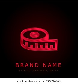 Measuring tape red chromium metallic logo