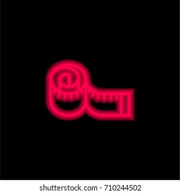 Measuring Tape red glowing neon ui ux icon. Glowing sign logo vector