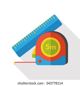Measuring tape and ruler flat icon