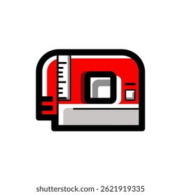 Measuring tape shows lines in simple layout isolated